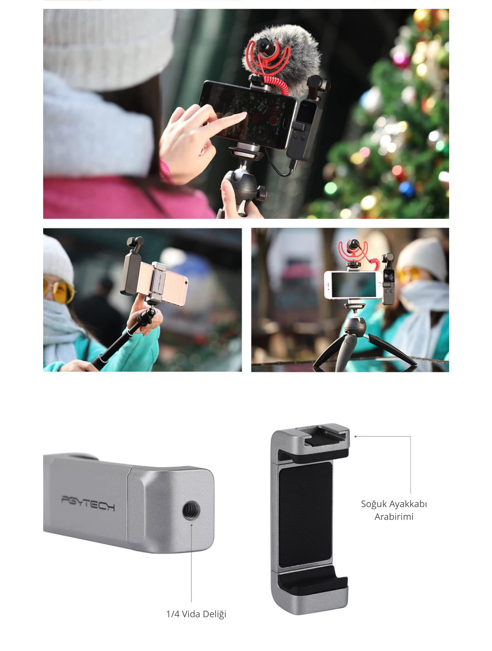 Osmo Pocket / Pocket 2 Universaln Phone Holder PgyTech Türkiye